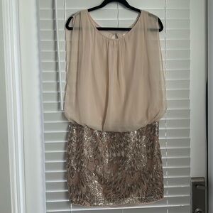 Aidan Aidan Mattox Champagne cream Sequin Dress